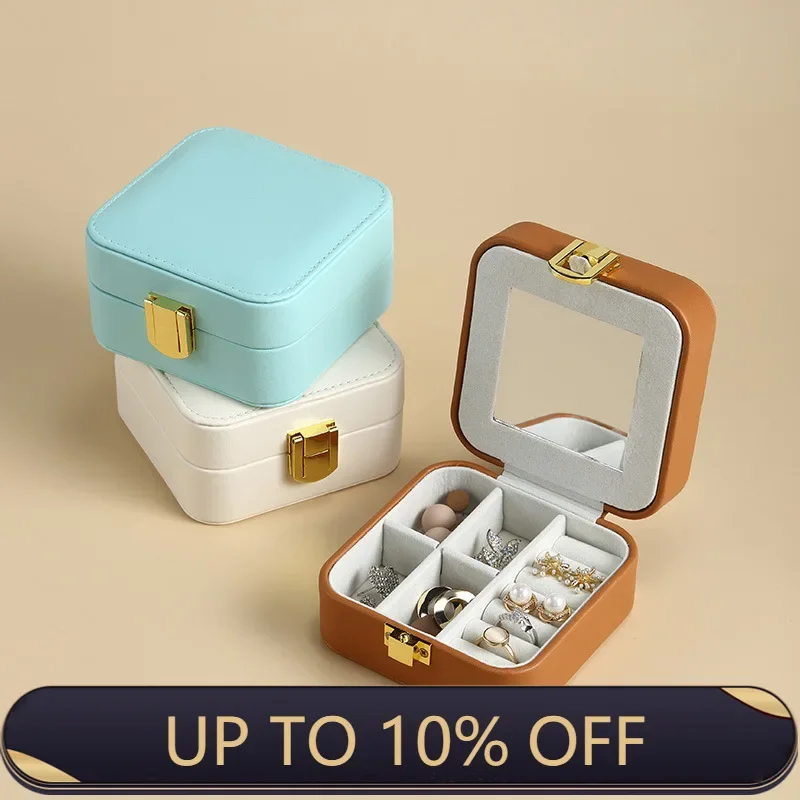 Candy-colored Jewelry Storage Box, pu Leather Flip Jewelry Storage Box, Portable Mini Jewelry Box brief space saving bright colored simple design collapsible portable stool for camp fishing storage stool plastic folding chair