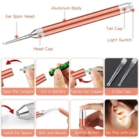 LED Penlight Torch Flashlight Otoscope Tool Earwax Removal Ear Wax Visual Spoon Earpick Cleaning Endoscope Light for Adult Baby 2