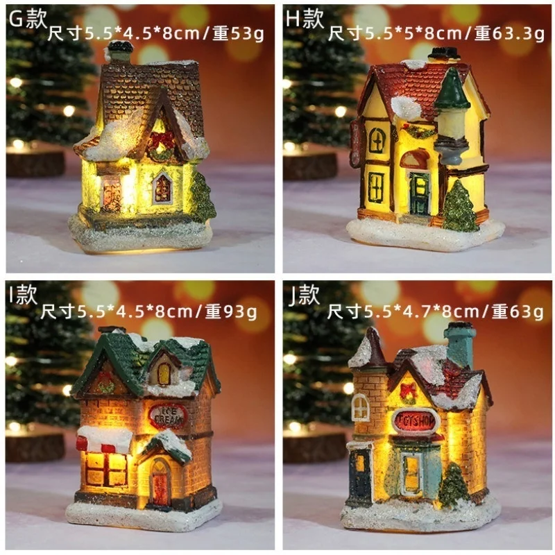 Festive Resin House: Small Christmas Decoration Ornaments and Gifts