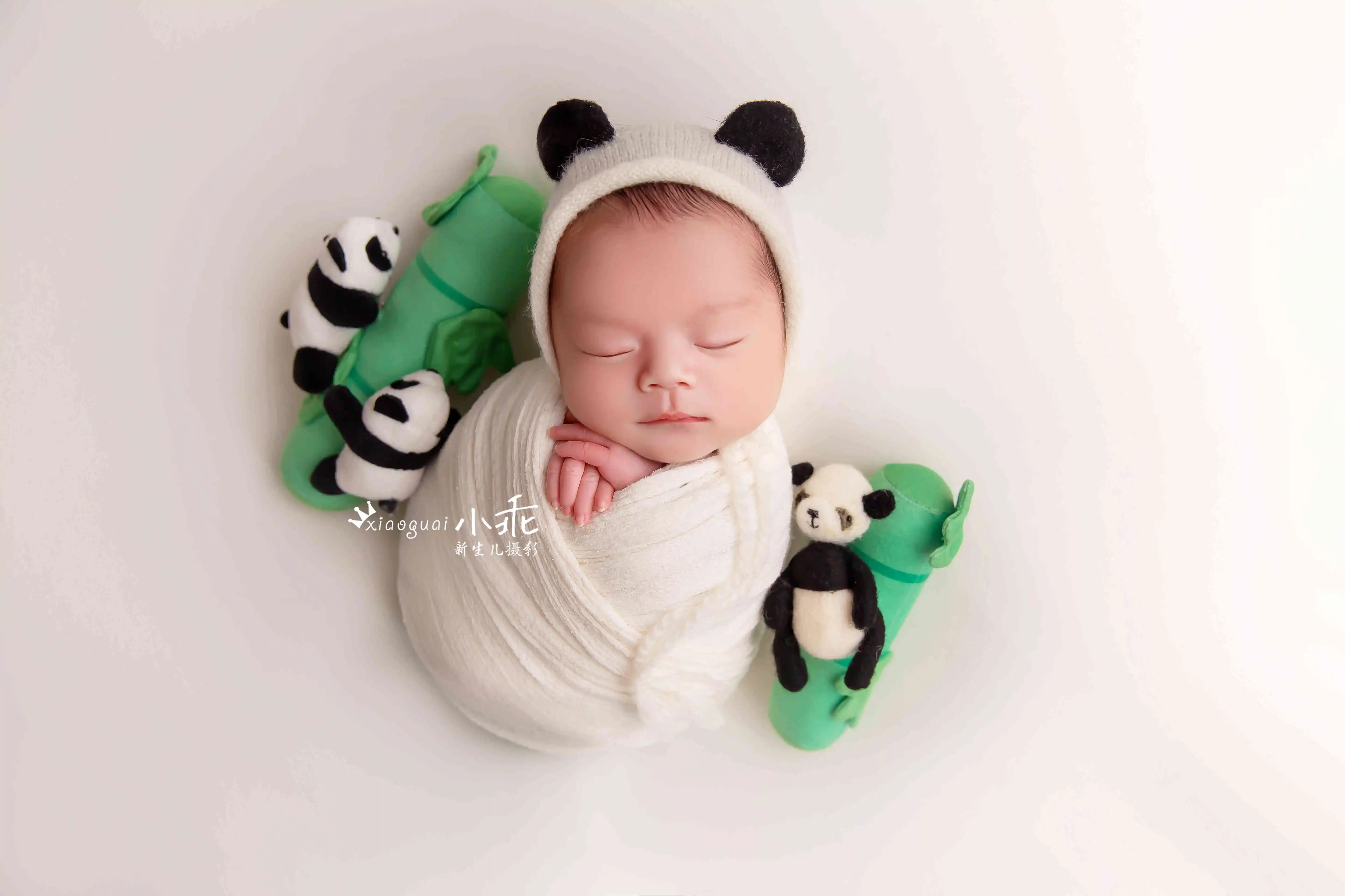 

Photography Props Exhibition New Product National Treasure Panda Theme Full Moon Photo Newborn Hat Children's Clothing 아기 코스프레