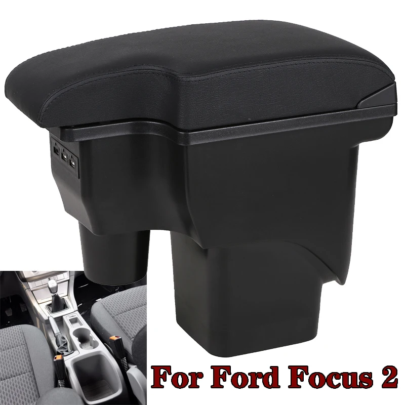 

For Ford Focus 2 armrest box For Ford Focus 2 mk2 Car Armrest box car accessories interior storage box parts USB