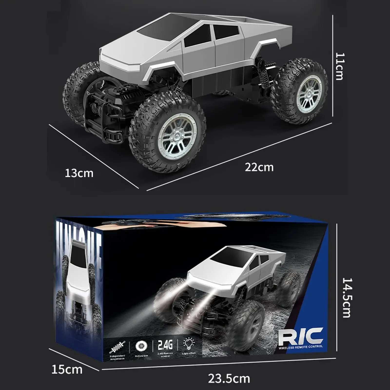 Camion Monster RC Tout-Terrain Cyber - Voiture Télécommandée 4x4
