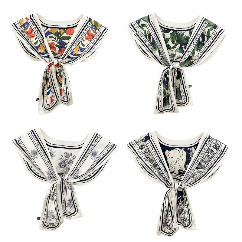 

for Triangle Scarf Simulation Silk Shawl Scarfs For Women Bandana Neckerch Dropship