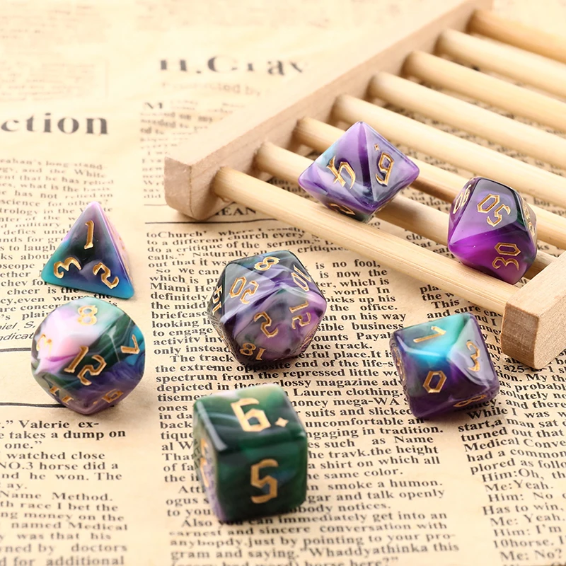 ٸü 7-ֻ  ҿ뵹-DND ֻ Ʈ, RPG/MTG D4 D6 D8 D10 D % D12 D20 ֻ  7 /Ʈ,  Ƽ  