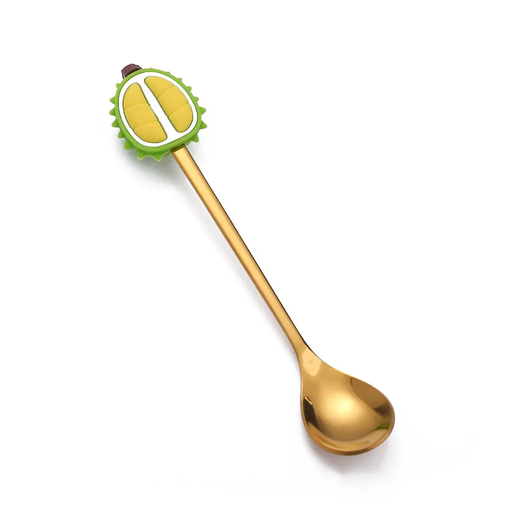 Mini Dessert Spoon Stainless Steel Spoon Fork Ice Cream Coffee Stirring Spoons Teaspoon Donut Fruit Fork Kitchen Flatware