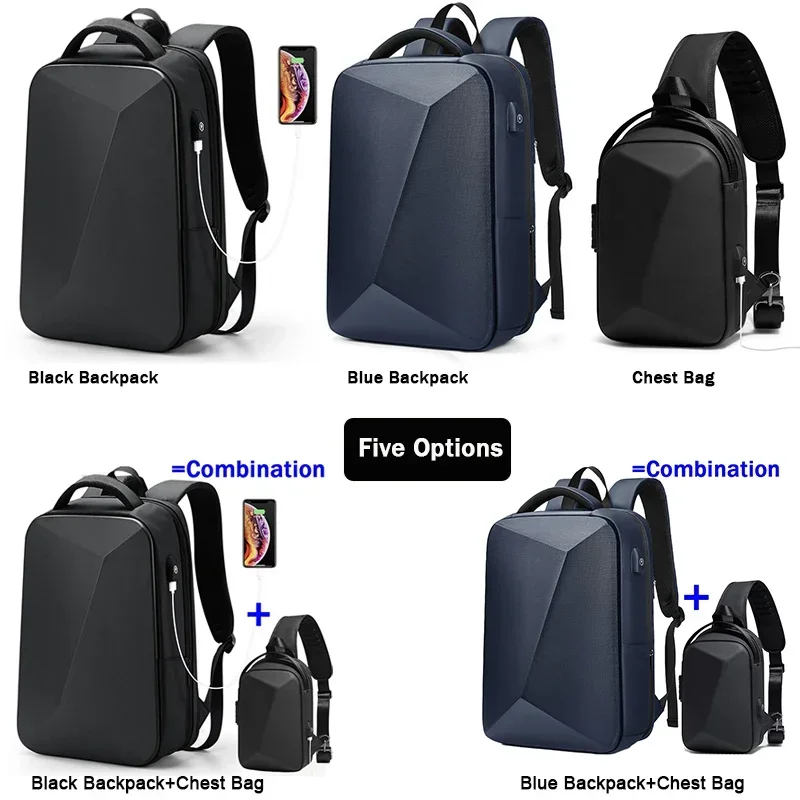 Swiss-mochila para ordenador portátil de 15,6 pulgadas para hombre, bolsa de carcasa dura expandible para PC, TSA, antirrobo, impermeable, USB, bolsa de viaje de negocios