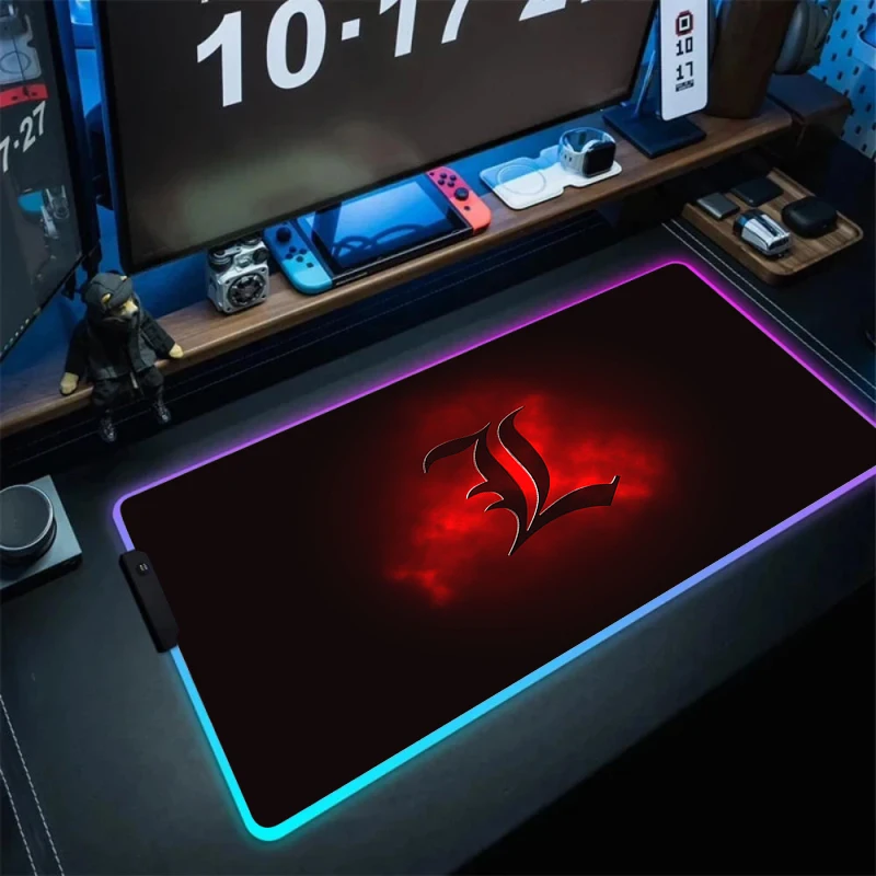 

Large Office RGB Luminescence Mouse Pad Game Led Death Note Gaming Mousepads Keyboard Compute Anime Cool Desk Mat for CSGO Xxl
