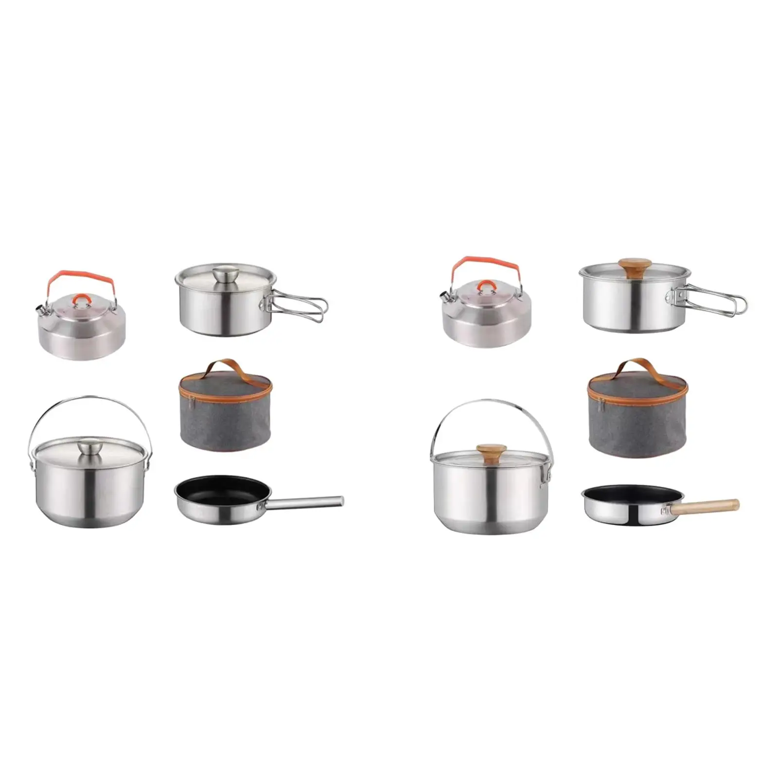 

Camping Cookware Kit Cooking Set Tableware Portable with Storage Bag with Kettle Cookset for Fishing Kitchen Hiking Travel