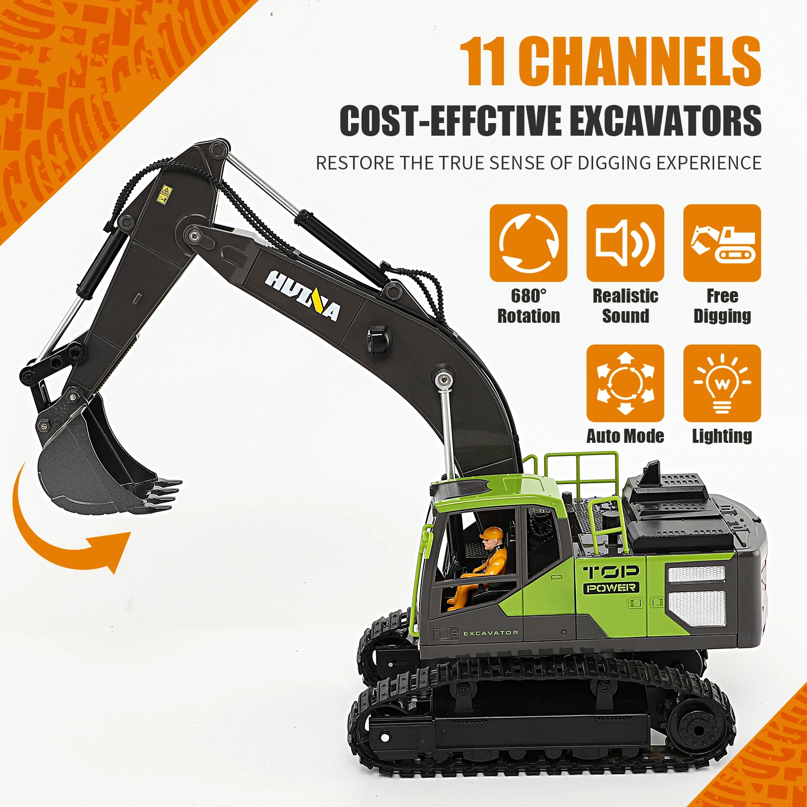 1/18 RC Excavator Dumper Truck Crawler Alloy Tractor Loader 2.4G Radio Controlled Car Engineering Toy For Boy Gift Multi-Channel 5