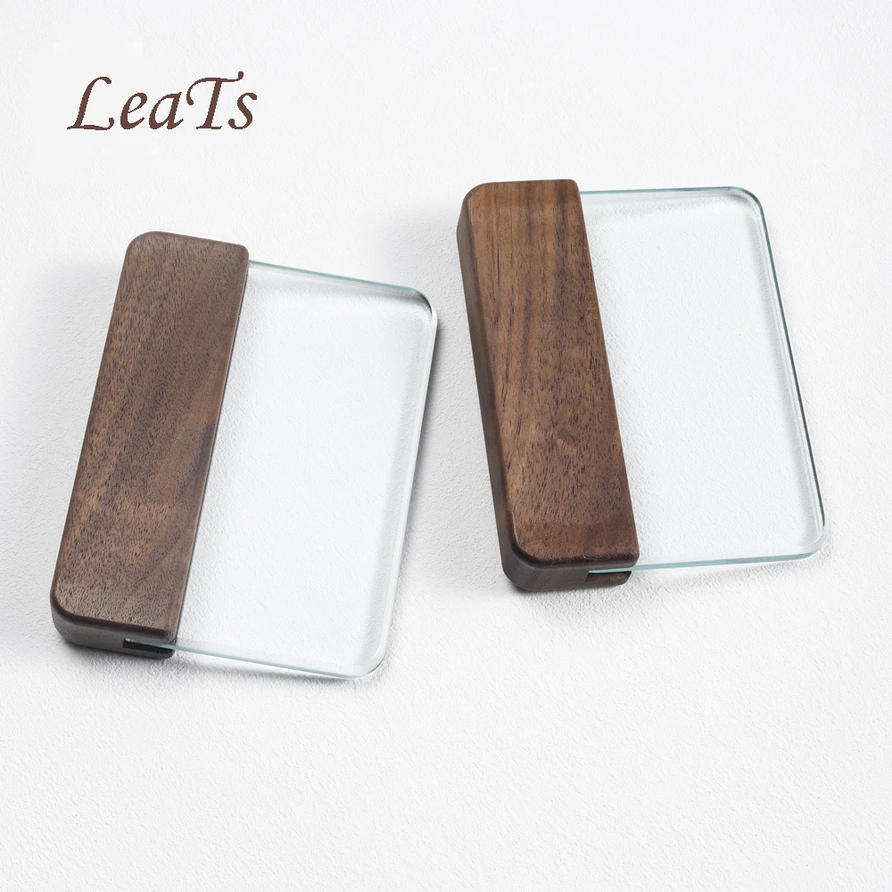 8MM Tempered Glass Hand DIY Leathercraft Tools Glue Scraping Board Walnut Glass Scraper Gluing Sheet Auxiliary Tools