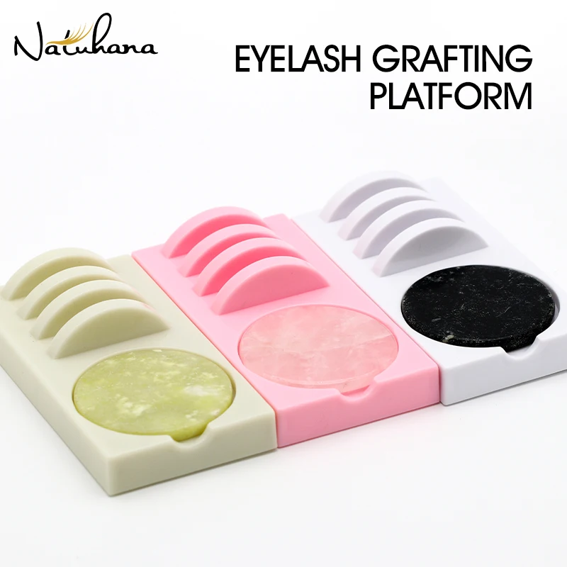 NATUHANA 재사용 가능한 속눈썹 익스텐션 거치대 및 접착제 거치대, 속..