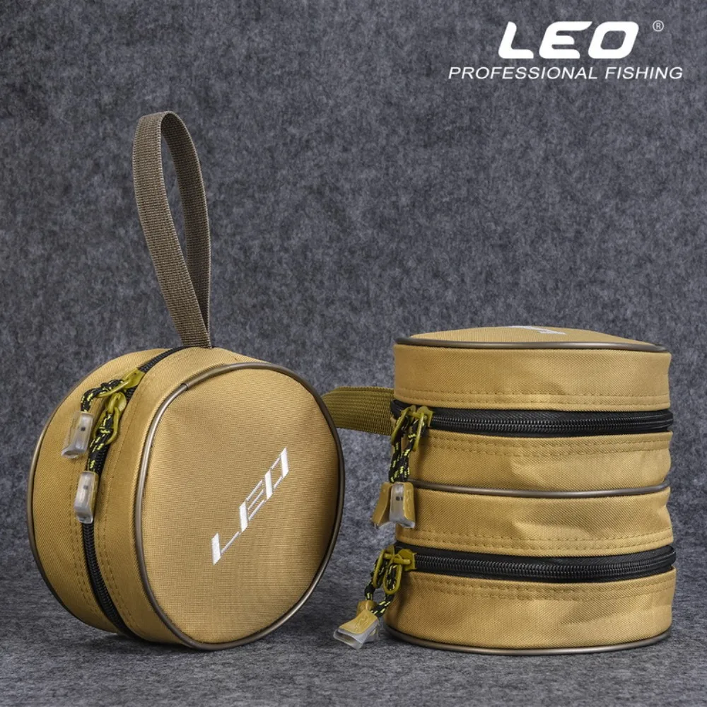

LEO 28065 Round Fishing Reels Bag Round Canvas Double Layers Case Lure Bags Single Layer Polyester Fishing reel case fishing