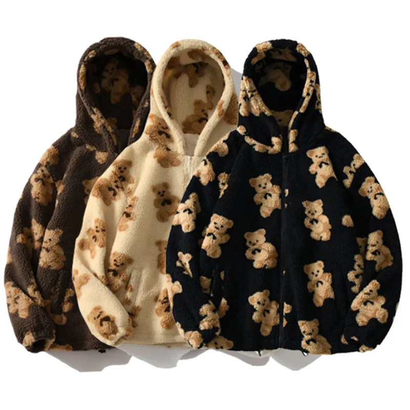 

Autumn and Winter Women's Hooded Thickened Casual Sweater Pocket Plush Sweater Women's