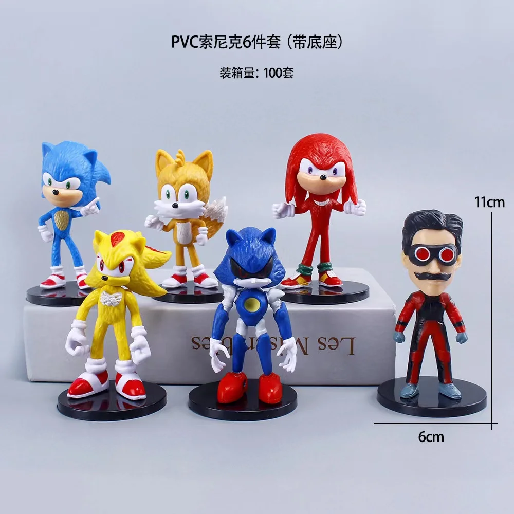5 Unids / Set 12 Cm Figuras Sonic Juguete PVC Juguete Sonic Shadow Tails  Llaveros Personajes Figura Juguetes Para Niños Animales Juguetes Set Q1123  De 13,94 €
