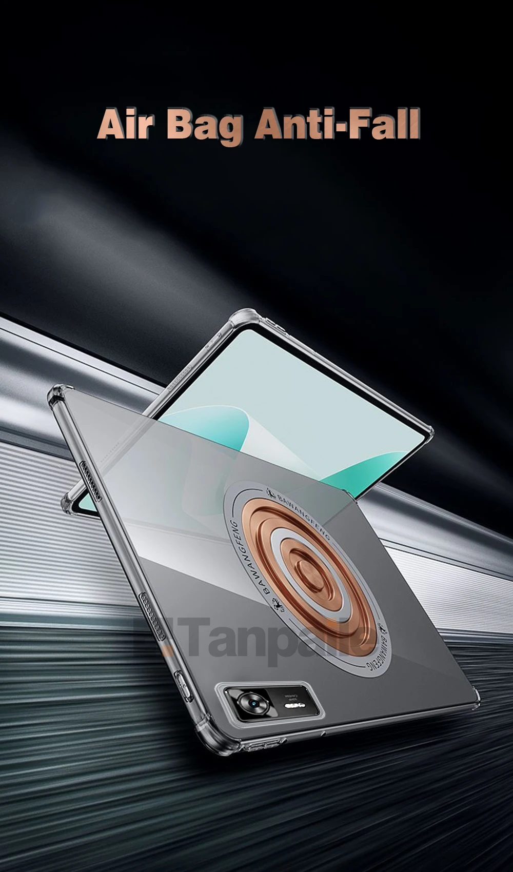 Enhanced Copper Tablet Cooling Case with Magnetic Heat Dissipation and Soft Clear Design