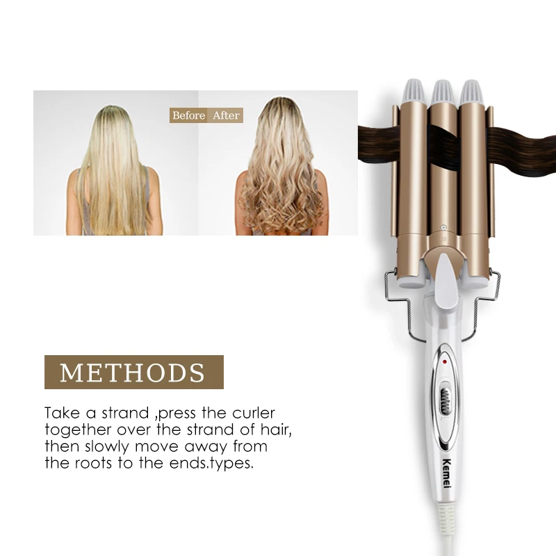 Hair Tools Curling Iron Ceramic Triple Barrel Hair Styler Waver Styling Tools Customizable