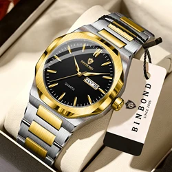 BINBOND Luxury Men's Waterproof Stainless Steel Watch with Auto Date & Luminous Display (7)