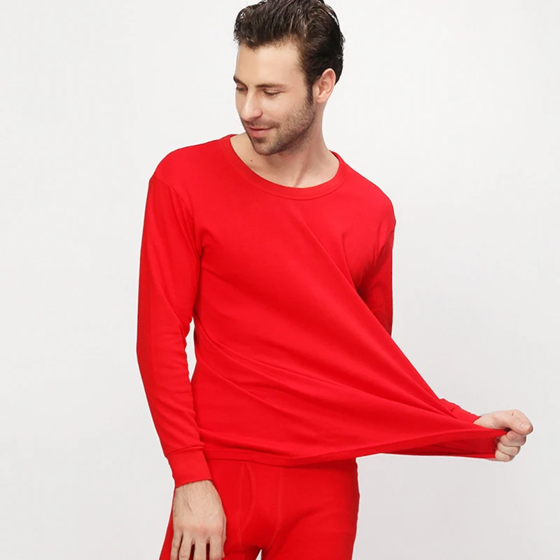 Thermal Underwear Set Men Women Cotton Wedding Red Long Johns