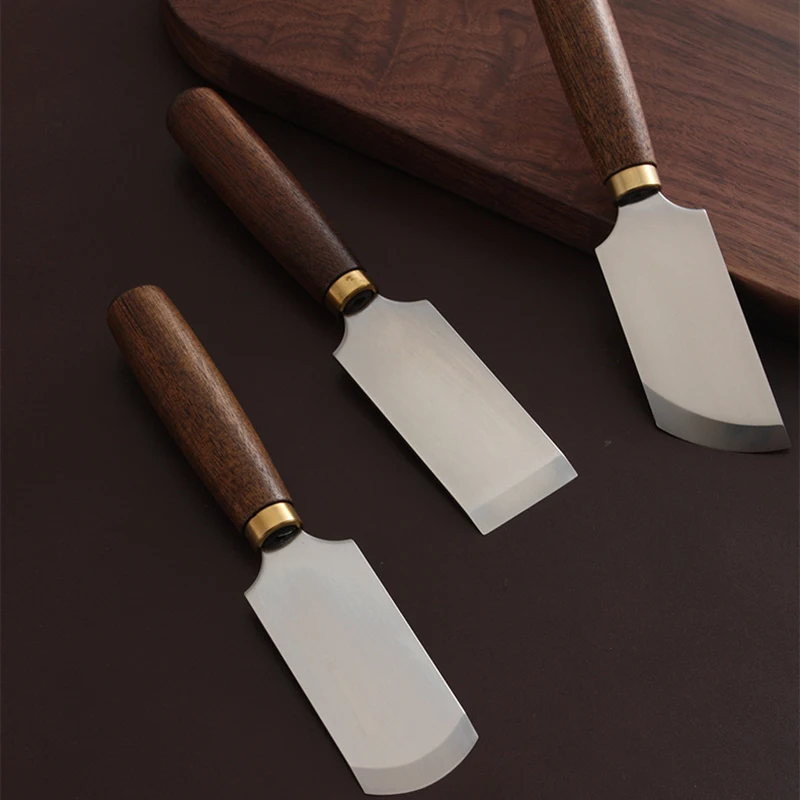 1Pcs Professional Leather Cutter Paring Knife Leather Skiving Thinning Knife Cut Steel Wood Handle DIY Handmade Tool