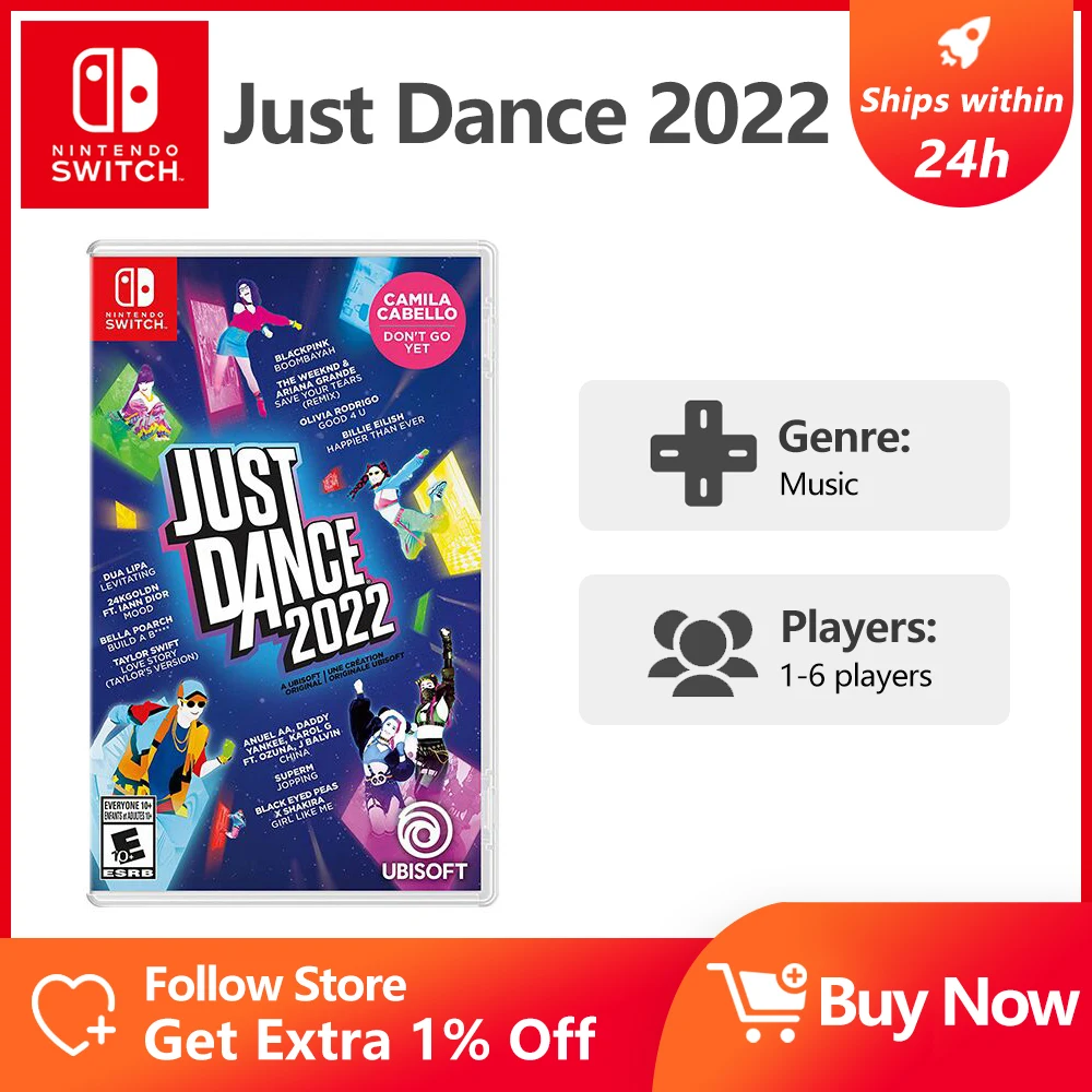 Nintendo Switch Games Just Dance 2022 Music Genre Support TV Tabletop