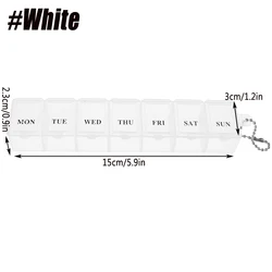 Compact Weekly Pill Organizer - Portable 7-Day Pill Box for Vitamins and Supplements (White)
