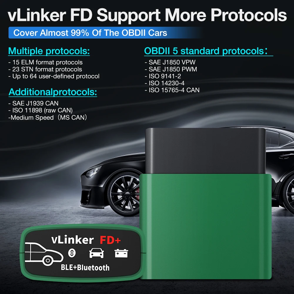 2025 Vgate vLinker FD+ Car Diagnostic scanner ELM327 FORScan For Ford wifi Bluetooth OBD2 Car Diagnostic Tool for IOS Android 5