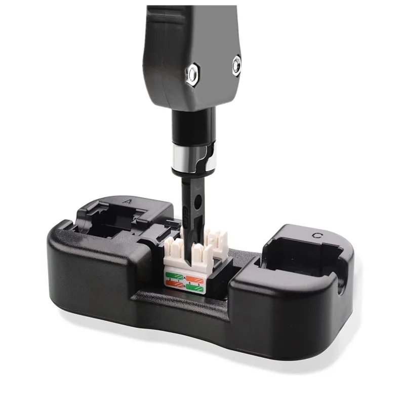Universal Rj45 Cat6 Cat5e Rj11 12 Keystone Jack Soco para Baixo Suporte do Módulo de Ferramenta de Fiação - Imagem 3