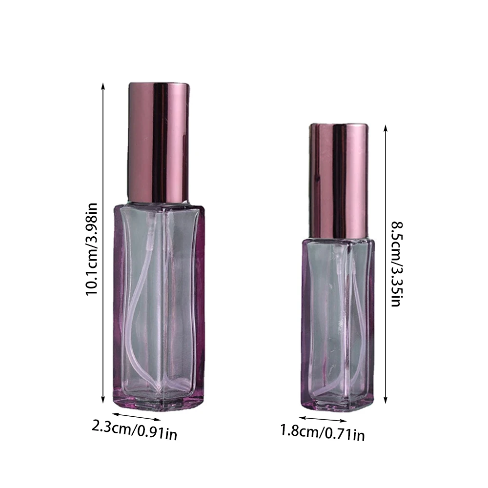 Transparent Square Glass Spray Perfume Bottle - 10/20ml Refillable Travel Atomizer
