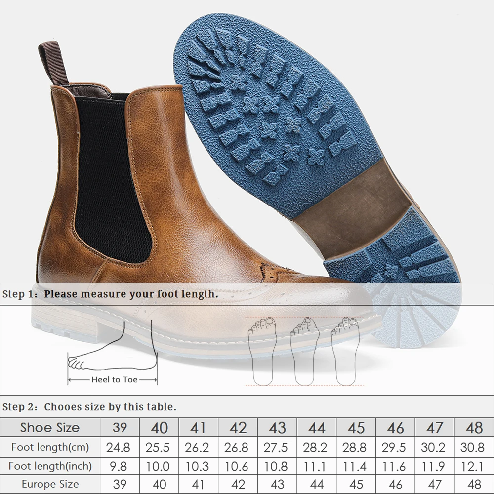 Chelsea Boots Men Brand Fashion Retro High Quality Comfortable Leather Ankle Boots #AL664