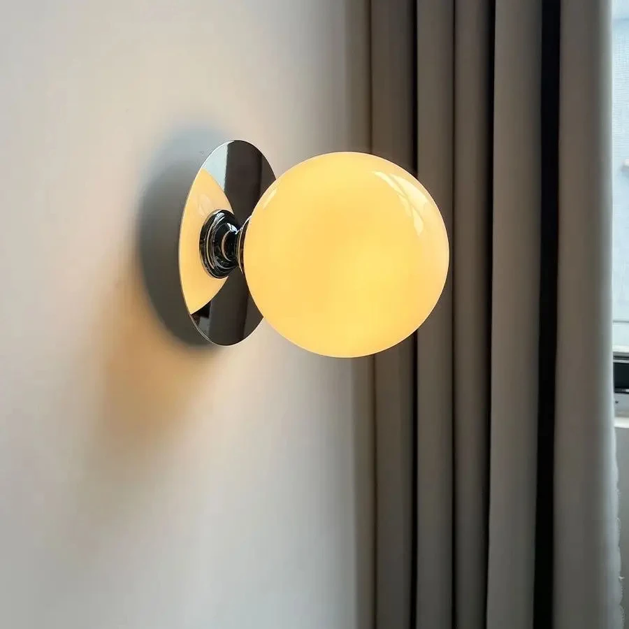 

Круглая стеклянная настенная лампа, украшение для гостиной, столовой, коридора, балкона, входа, спальни, кровати, настенный светильник