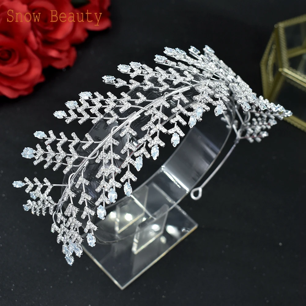 A01 Rhinestone Bridal Headpiece Pageant Headdresses Hair Jewelry Luxury Wedding Headwear Crystal Bridesmaid Girl Hair Ornament