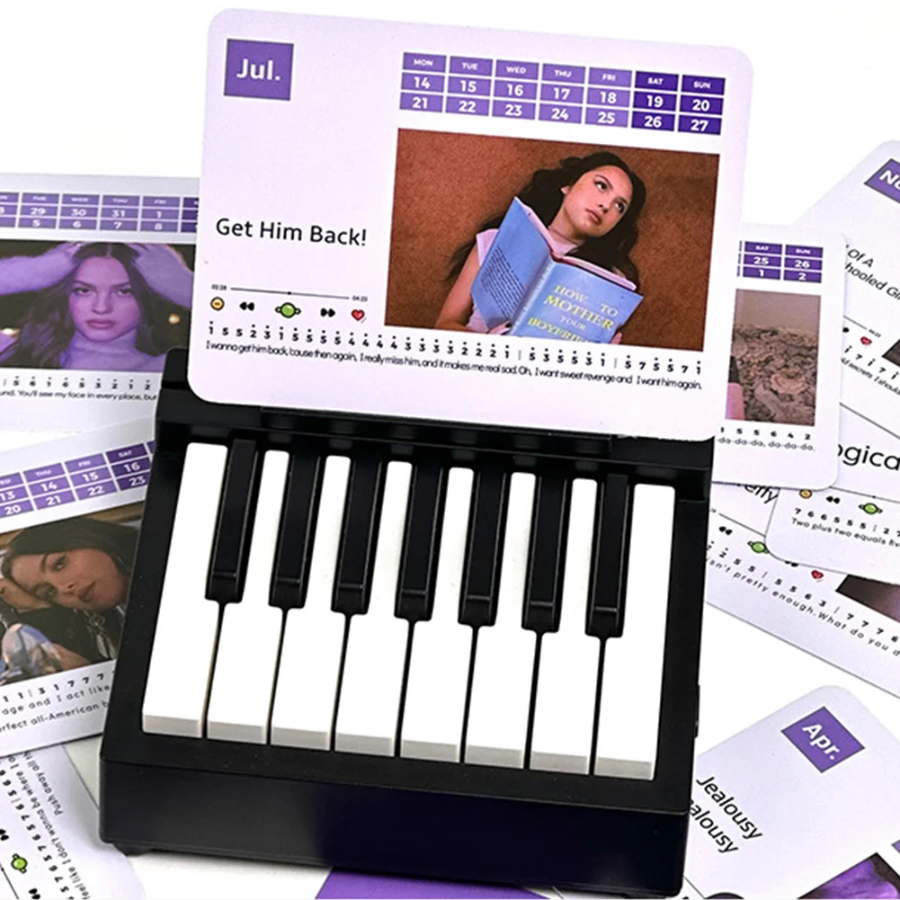 Olivia Piano Calendar 15 Keys Piano Calendar Aesthetic 3D Playable USB Charging Music Sheets Toy Fans Gift