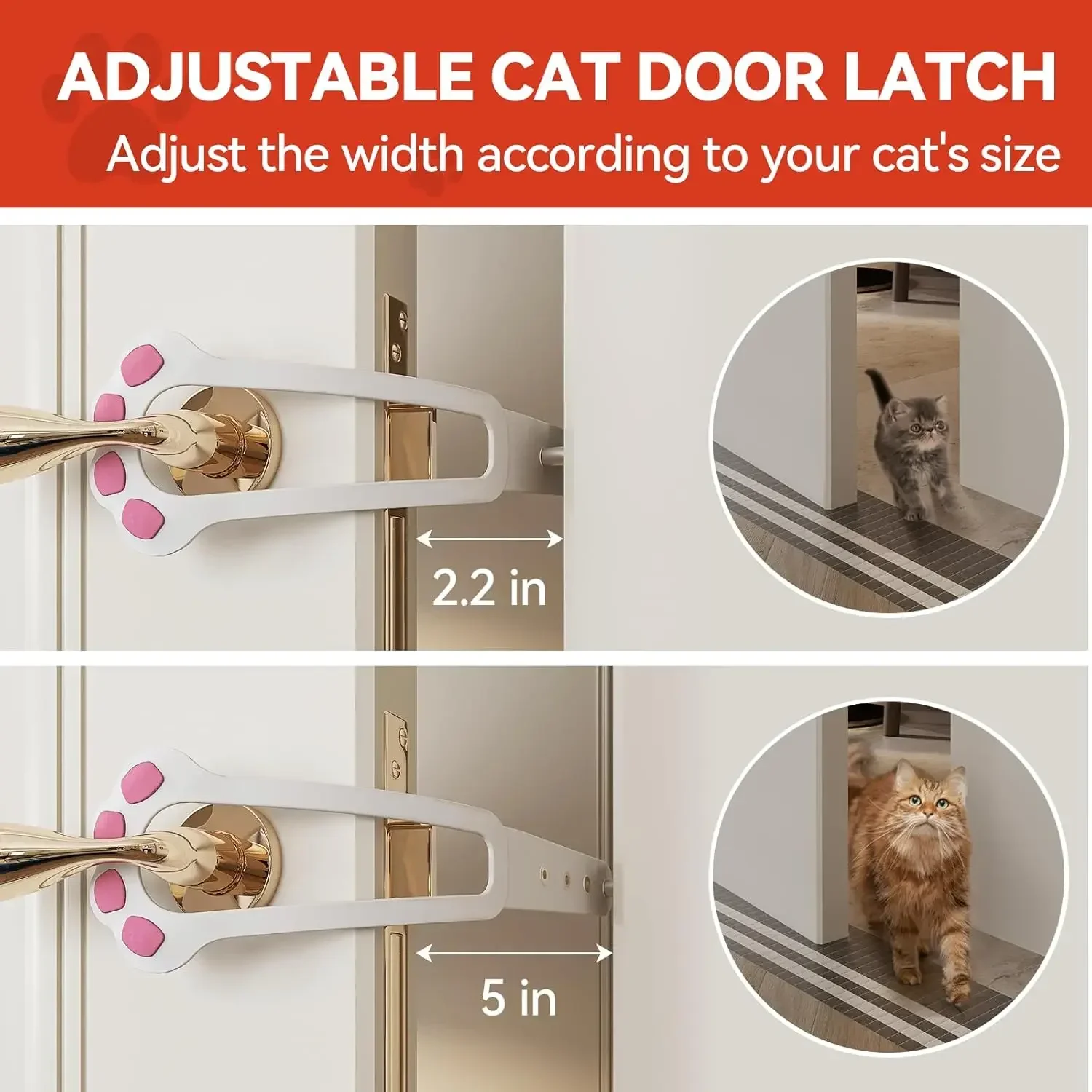 Cat Door Holder Latch Adjustable Dog Door Stopper Elastic Gate Lock Flex Latch Strap Keep Dog Out From Entering Pet Gate Supply