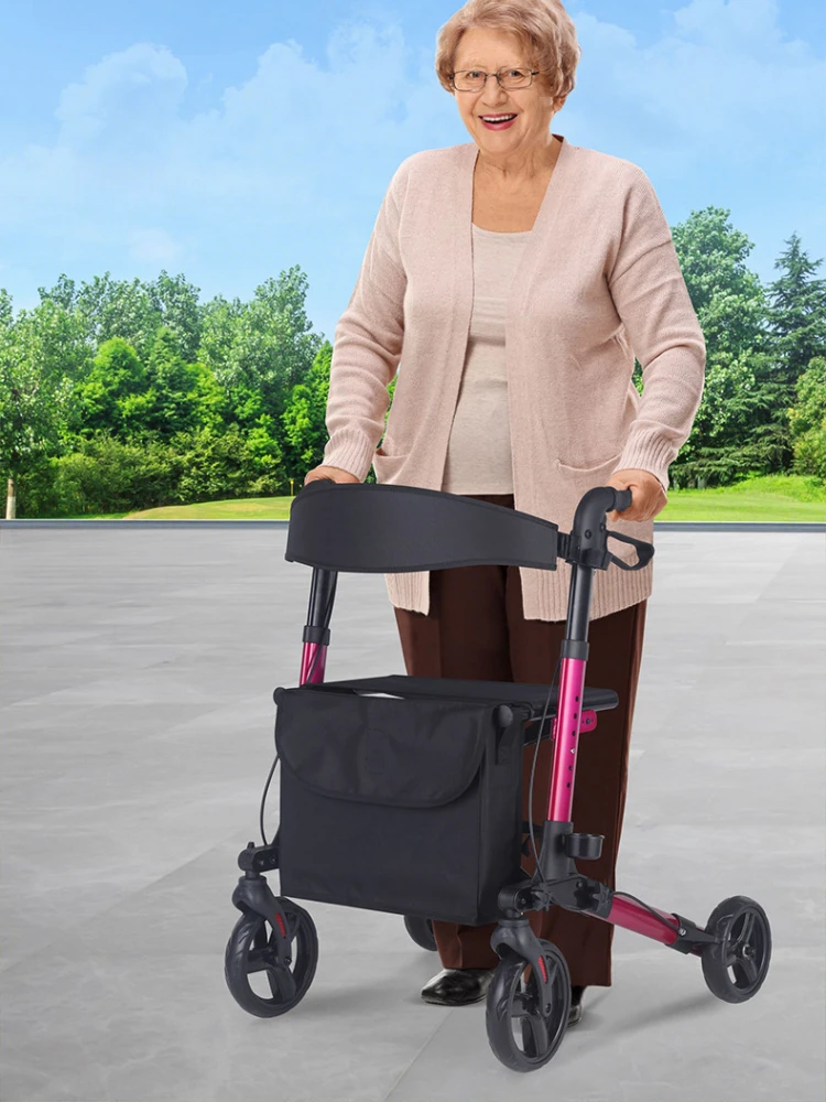 Hand-powered Rehabilitation Walker, Elderly Can Push and Sit Walker, Elderly Walking Walker Wheelchair, Assisted Walking