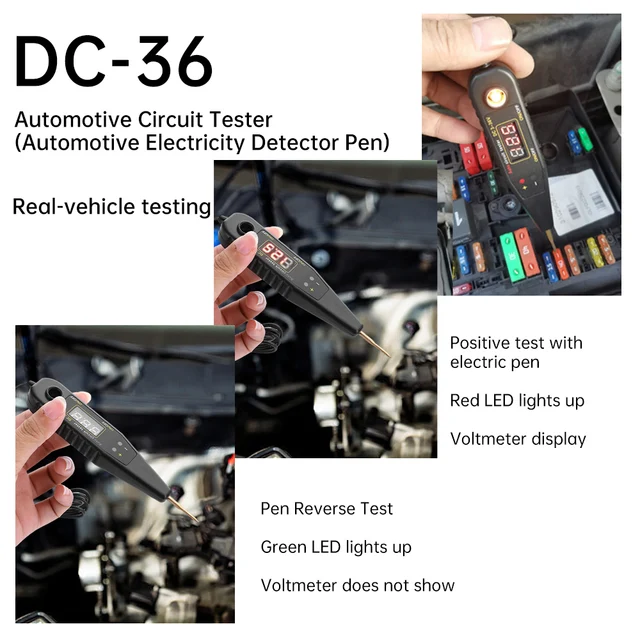 Penna Tester Per Circuiti Auto - 3V-120V, Display Digitale, Impugnatura Ergonomica, Per Riparazioni Domestiche - Foto 6