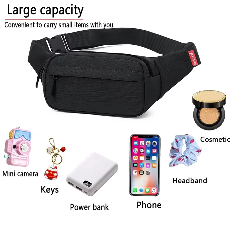 Men’s and Women’s Universal Models Waist Bag Fashion Crossbody Bags Sports Cell Phone Bags Solid Color Large Capacity Chest Bag Best Sellers In Luggage, Bags