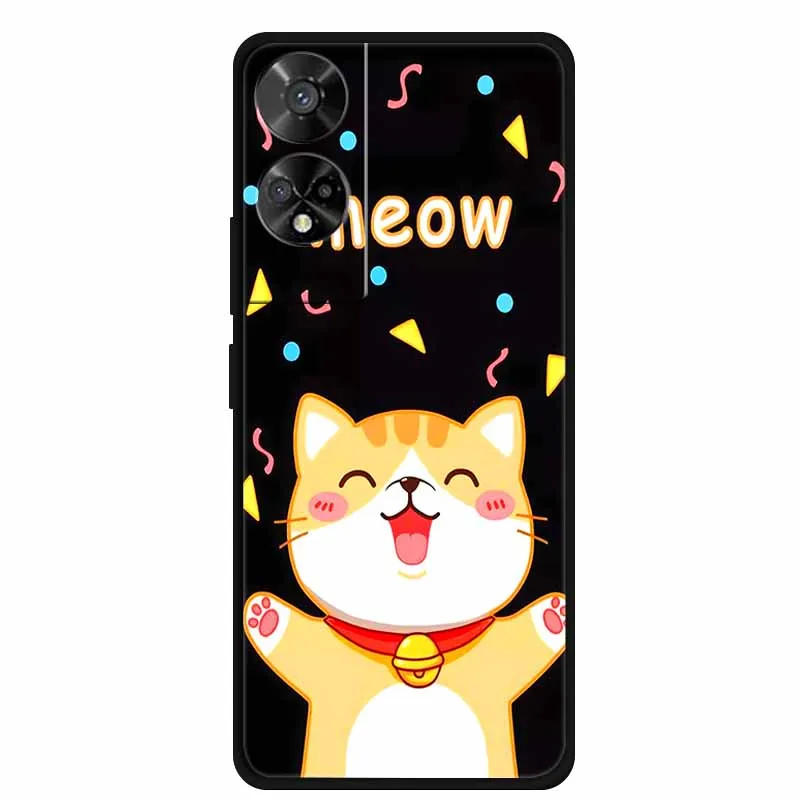 Original Soft Silicone TPU Phone Case Back Cover - Fashion Planet Design, Black Bumper