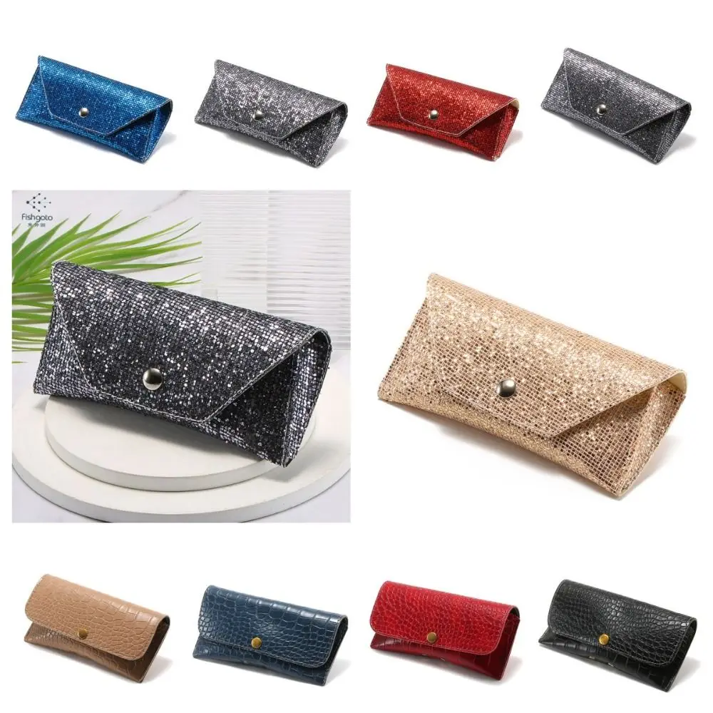 

Bling Sequin PU Leather Glasses Bag Glasses Storage Bag Waterproof Sunglasses Organize Korean Style Eyewear Protector Case