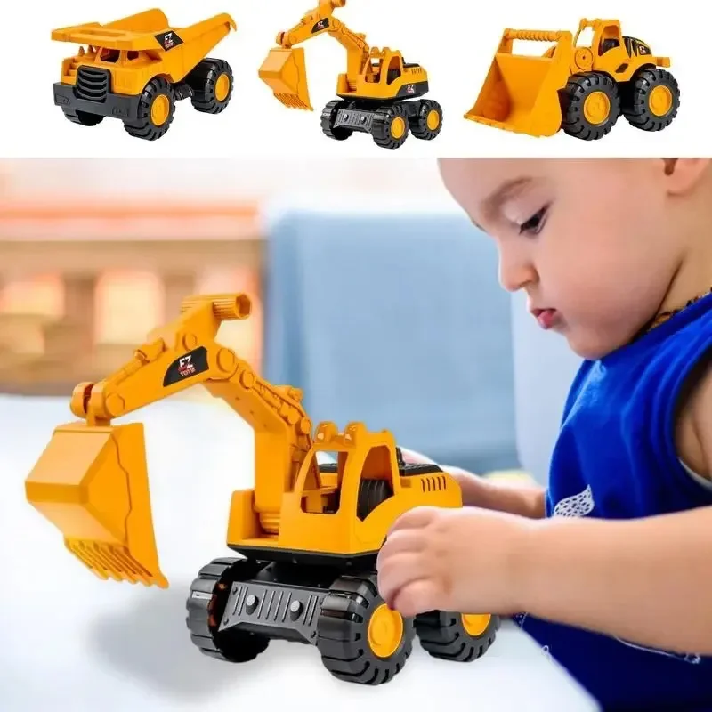 Kids Classic Simulation Inertia Engineering Car Toy Excavator Model Tractor Toy Dump Truck Model Car Toys for Children Gift - 6