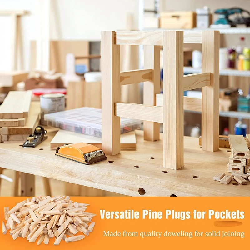 Solid Wood Pocket Hole Plugs Wood Pine For Pocket Hole Jig Woodworking Tool 100 Pieces woodworking tools
