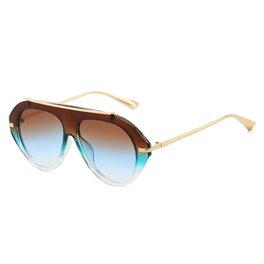 Chic Retro Oversized Aviator Sunglasses - Unisex Golden Vintage Style