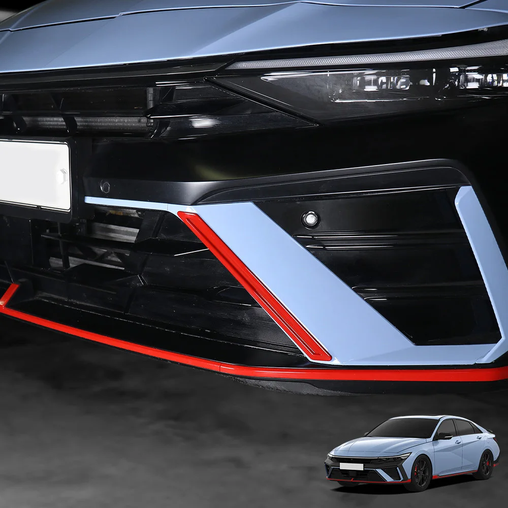 

Красная Декоративная полоса на передний бампер для Hyundai Elantra CN7 N/CN7-line 2024 2025, аксессуары для украшения внешнего стиля