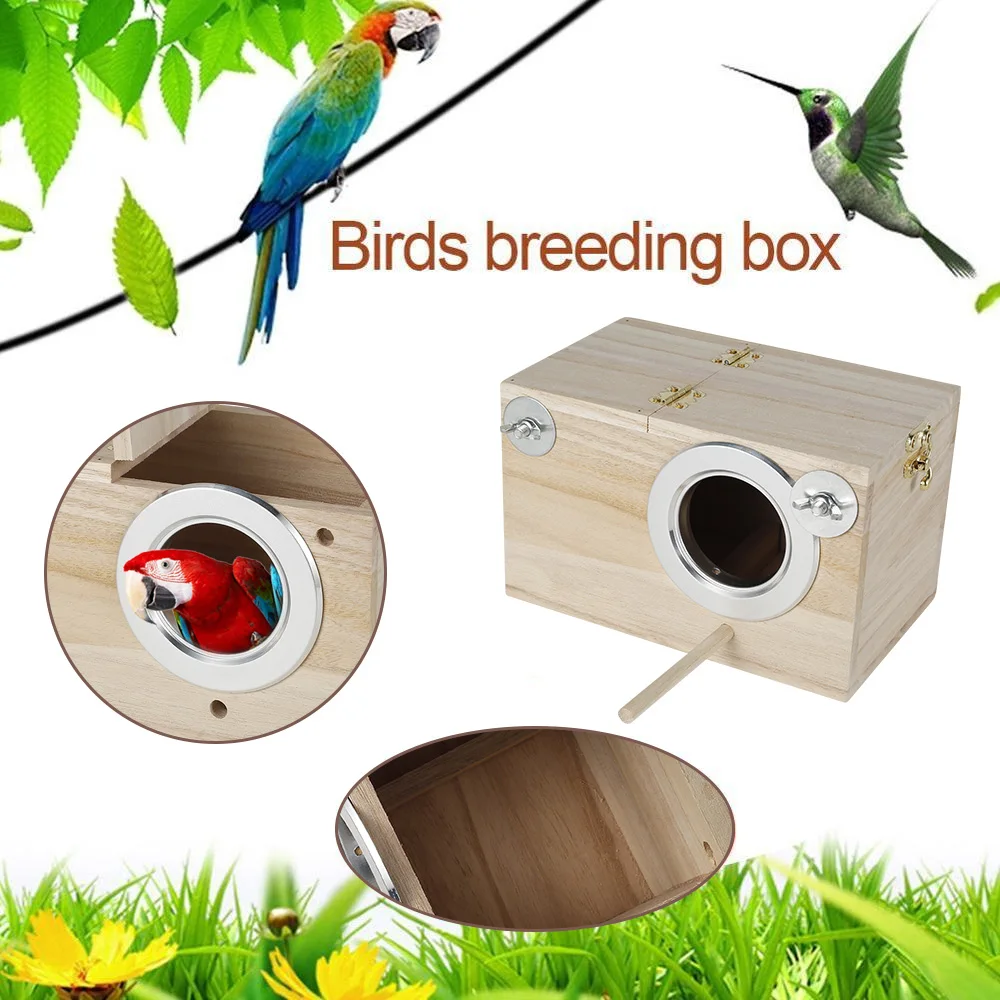 Parakeet Nesting Box Bird House Budgie Wooden Breeding Cage Parrot Mating Box Nest Aviary Lovebirds Finch Cockatiel Cage bird house,artificial bird nest