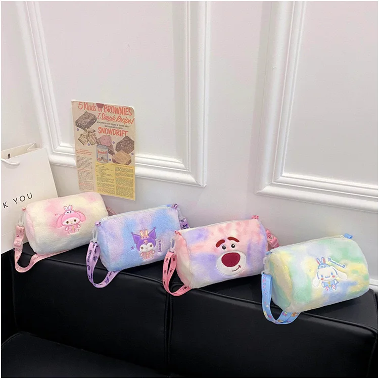 

Sanrio Plush Bag Kawaii Cinnamoroll Kuromi Mymelody Cartoon Shoulder Bag Crossbody Bag with Four Seasons To Match The Girl Gift