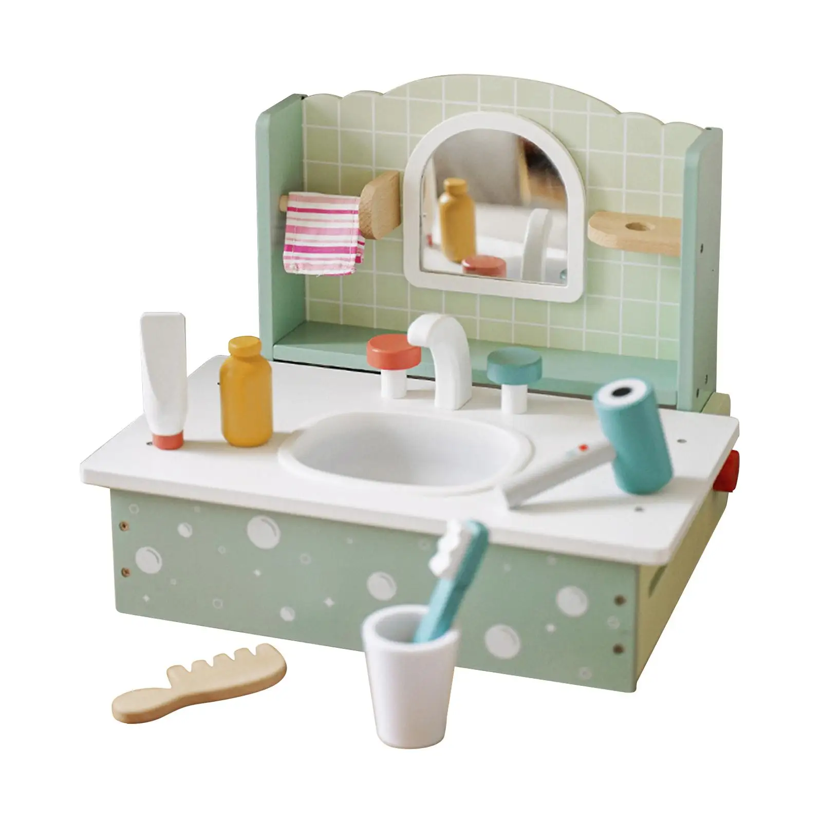 

Makeup Beauty Dressing Table Washing Basin Toy Set Table Dresser Set Playset Kids Makeup Vanity Toy for Children Birthday Gifts