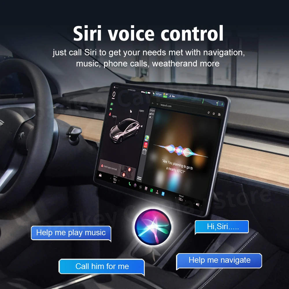 CarlinKit беспроводной CarPlay Android авто для Tesla Model 3 Model X Y Model S автоматическое подключение Siri голосовой помощник Spotify Waze 5G BT