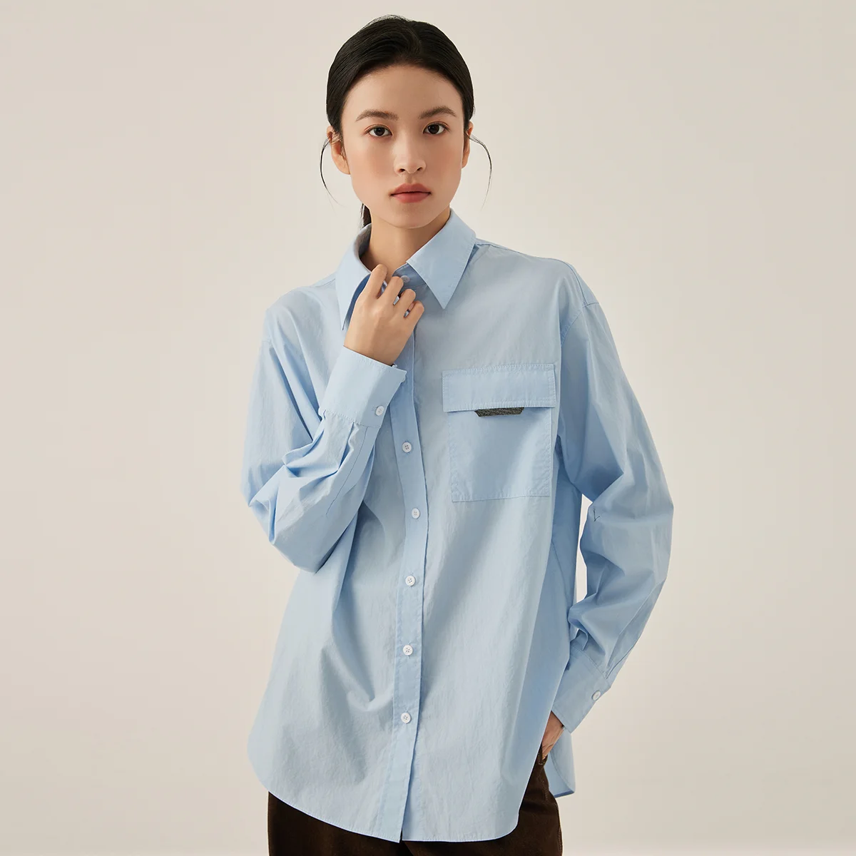 Women's Classic 100% Cotton Button-Down Shirt