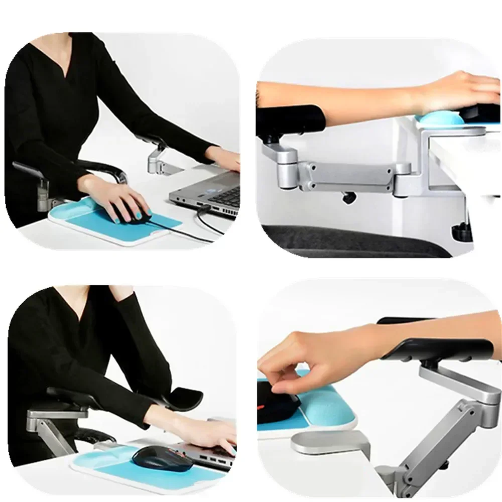 Metal Arm Rest Wrist Support Home Office Mouse Hand Desk Adjustable Mouse Pad Armrest For Computer Ergonomic Hand Comfort