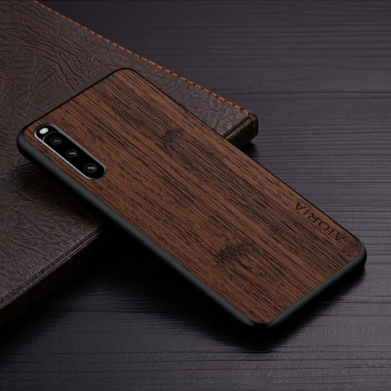 Luxury Bamboo Wood Pattern Leather Phone Cover Case