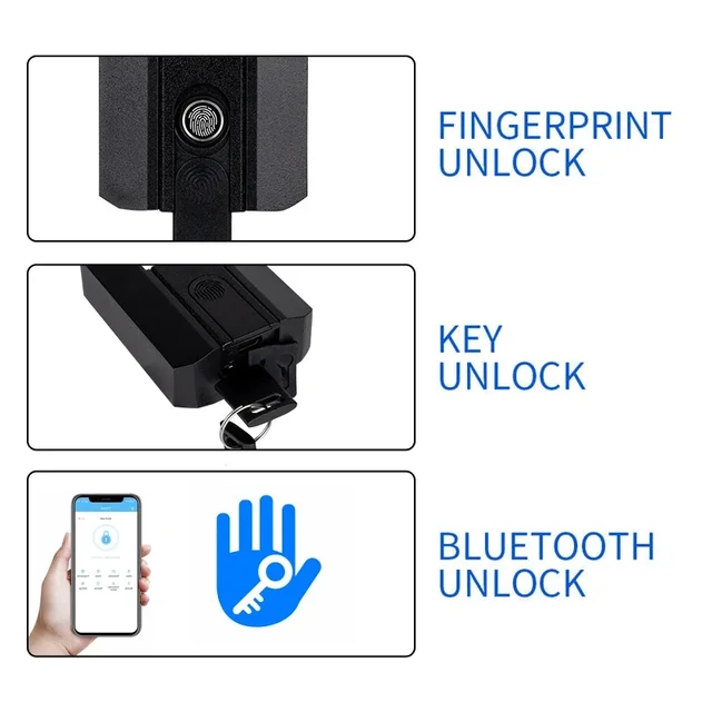 Fingerprint Padlock TTLock Bluetooth APP+Program+Fingerprint+Key Smart Type-C Rechargeable Keyless Home Electronic Door Lock 3
